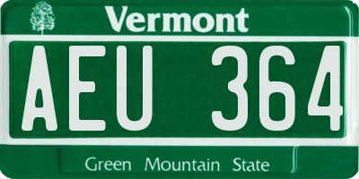 VT license plate AEU364