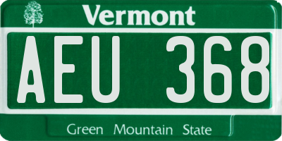 VT license plate AEU368