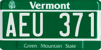 VT license plate AEU371