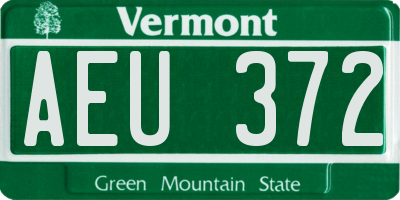 VT license plate AEU372