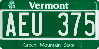 VT license plate AEU375