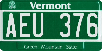 VT license plate AEU376
