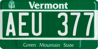 VT license plate AEU377