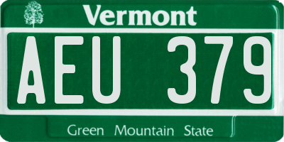 VT license plate AEU379