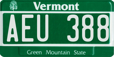 VT license plate AEU388