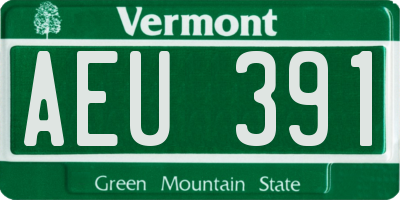 VT license plate AEU391