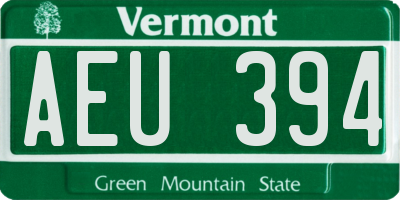 VT license plate AEU394
