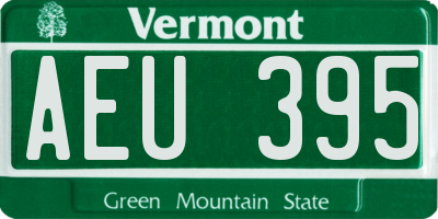 VT license plate AEU395
