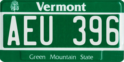 VT license plate AEU396