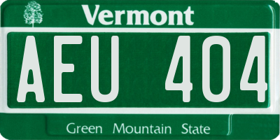 VT license plate AEU404