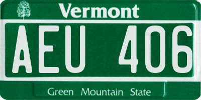 VT license plate AEU406