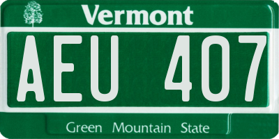 VT license plate AEU407