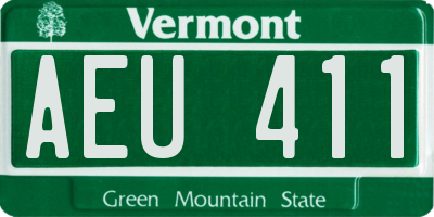 VT license plate AEU411