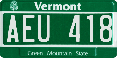 VT license plate AEU418