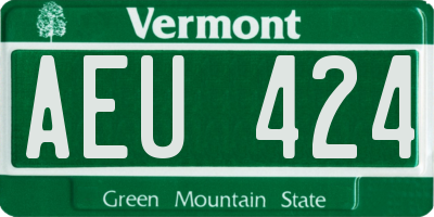 VT license plate AEU424