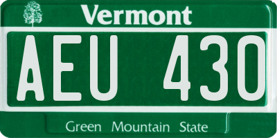 VT license plate AEU430