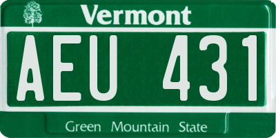 VT license plate AEU431