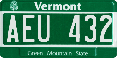 VT license plate AEU432