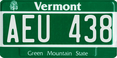 VT license plate AEU438