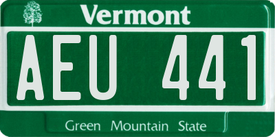 VT license plate AEU441