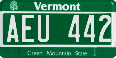 VT license plate AEU442