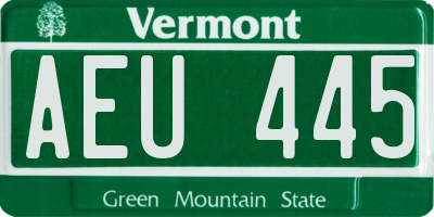 VT license plate AEU445