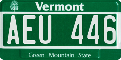 VT license plate AEU446