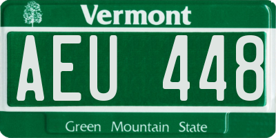 VT license plate AEU448