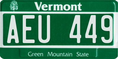 VT license plate AEU449