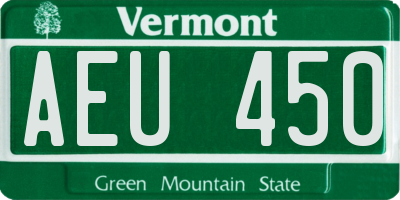 VT license plate AEU450