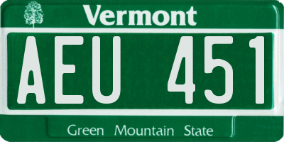 VT license plate AEU451