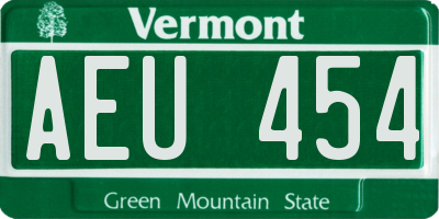 VT license plate AEU454