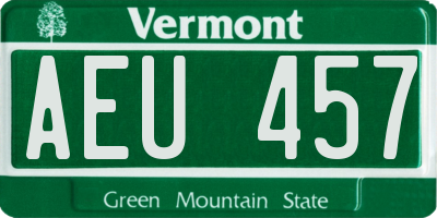 VT license plate AEU457