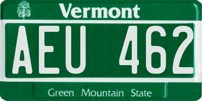 VT license plate AEU462