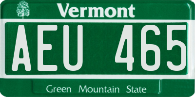 VT license plate AEU465