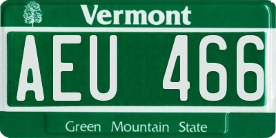 VT license plate AEU466