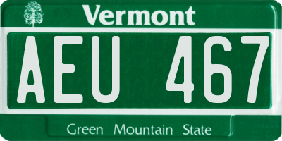 VT license plate AEU467
