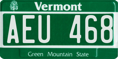 VT license plate AEU468