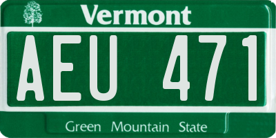 VT license plate AEU471