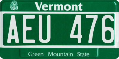 VT license plate AEU476