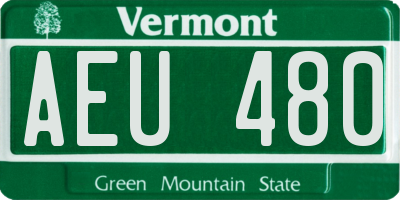 VT license plate AEU480