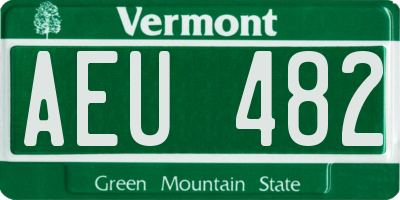 VT license plate AEU482