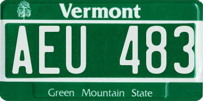 VT license plate AEU483