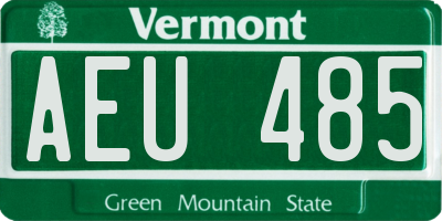 VT license plate AEU485