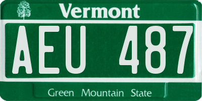 VT license plate AEU487