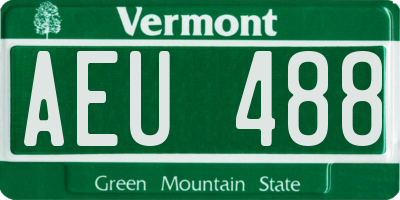 VT license plate AEU488