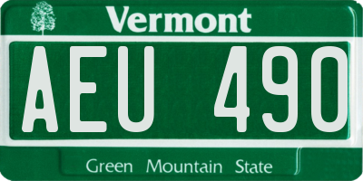 VT license plate AEU490
