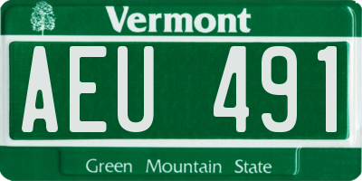 VT license plate AEU491