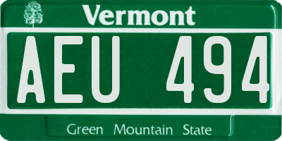 VT license plate AEU494