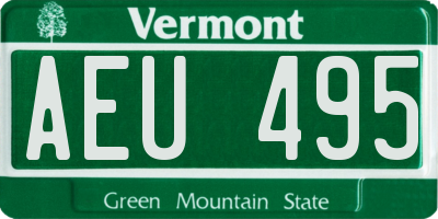 VT license plate AEU495